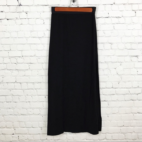 🔵 GUESS Black Jersey Knit Maxi strapless dress - Picture 1 of 7